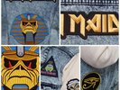 Iron Maiden Handmade Battlevest. Hooded Denim Jersey. Hoodie. Powerslave UK XL