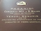 PAGANINI CONCERTO NO1 IN D MAJOR YEHUDI MENUHIN & ORCHESTRE SYMPHONE DB2279-2283