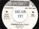 Dave Davies KINKS 45 (Reprise 0660 PROMO) Susannah's Still Alive  RARE   VG++