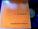 J. Krishnamurti: Unconditioning & Simplicity (Vinyl LP) Jiddu Spoken Word