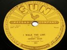 Johnny Cash    I WALK THE LINE / GET RHYTHM   78 RPM  Sun Records HEAR