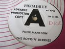 THE ROCKIN BERRIES   POOR MANS SON / FOLLOW ME  RARE DEMO 7IN 1965 PICCADILLY