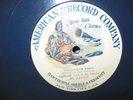 Ca 1916 American Record Company INAUGURATION MARCH, 1-Sided Blue Wax, 10.5 78rpm