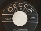 Rockabilly 45 Billy Adams Baby I'm Bugged on Decca HEAR