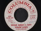 JUNIOR LEWIS: Hear What I Say 45 (dj, lbl peeling, wol) Soul