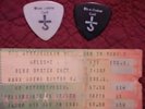 Blue Oyster Cult concert used guitar picks with the ticket stub.