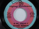 Funk Breaks 45 ESTHER MARROW He Don't Appreciate It FLYING DUTCHMAN HEAR