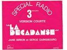 SP JANE BIRKIN ET SERGE GAINSBOURG - LA DECADANSE (FONTANA PROMO SPECIAL RADIO)