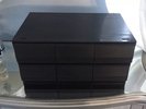 VINTAGE 6 DRAWER Black Ash CASSETTE TAPE Storage Unit - Holds 72 Tapes