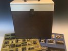 Beautiful 50's  Wood LP 33 rpm Record Case with 2 Capitol sleeves