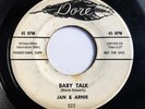 RARE Doo Wop JAN & ARNIE Baby Talk / Jeanette Get Your DORE White Promo 45 VG+