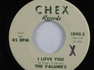 Doo Wop 45 VALUME'S I Love You CHEX VG++ d-205 shelton stamped HEAR