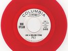 '65 Classic BOB DYLAN Promo Like a Rolling Stone Pts 1 & 2 RED VINYL M- LOOK