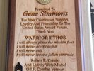 Gene Simmons Award - Vault Experience -Genes personal award US Army no RIAA KISS