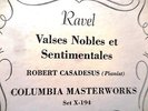 Robert CASADESUS PIANO RAVEL VALSE NOBLES et Sentimentales Columbia Album X-194