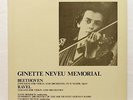 GINETTE NEVEU - BEETHOVEN violin concerto RAVEL tzigane PRIVATE japan LP NM