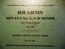 1937 Joseph SZIGETI Brahms VIOLIN SONATA NO 3 D MINOR Egon Petri Piano 78