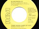 Elvis Presley 45 PROMO YELLOW LABEL DJBO-0196 APBO-0196 Take Good Care Of Her