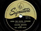 BANNED 1947 WALTER BROWN / TINY GRIMES Signature 1006 “OPEN the DOOR RICHARD