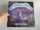METALLICA SIGNED IN GOLD BY JAMES, KIRK, JASON LARS RIDE THE LIGHTNING USA LP