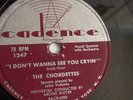 The Chordettes - 78rpm single 10-inch – Cadence #1247 Mr. Sandman