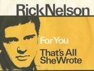 Musterplatte / Promo Rick Nelson – For you / That‘s all she wrote Brunswick