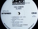 1972 WHITE LABEL PROMO   KING CRIMSON   ISLANDS   MELLOTRON FRIPP PROG PSYCH LP