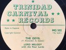 LORD MELODY The Devil/No No No RARE TRINIDAD CALYPSO JAZZ 78 *hear*