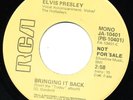 Elvis Presley PROMO 45 TAN LABEL Mono PB-10401 Bringing It Back NEAR MINT