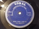 DEMO-BUDDY HOLLY/CRICKETS-MORE THAN I CAN SAY-UK CORAL 1 SIDED DEMO