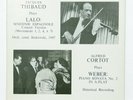 JACQUES THIBAUD, ALFRED CORTOT - LALO sinfonie espagnole WEBER - IGI LP NM