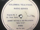 78rpm Columbia Tele-Focal Transcriptions - Complete Program 1930 Johnny Walker