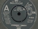 PAUL McCARTNEY/ WINGS GOODNIGHT TONIGHT  UK 7