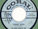 JOHNNY BURNETTE TRIO Honey Hush / The Train Kept A-Rollin' 45rpm Coral '56 promo