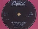 The Italian Job Matt Monro On Days Like These Solid Centre Black Lbl UK 1stpress