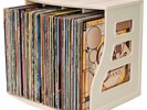 LP Vinyl Record Storage Crate, 12x12 Paper Rack, Ring Binder Stand, STACKABLE