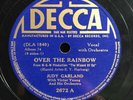 78 RPM Judy Garland - Over The Rainbow DECCA 2672 Wizard Of Oz