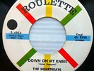 The HEARTBEATS nearMINT 45 Down On My Knees I Found A Job ROULETTE doowop CT2315
