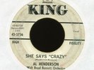 AL HENDERSON She Says Crazy on King Promo Rockabilly 45 Hear