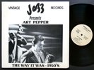 ART PEPPER The Way It Was 1950's LP VINTAGE JAZZ RECORDS VJR-111453 AUTOGRAPHED