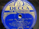 78rpm FOUR OF THE BOB CATS i hear you talking / call me a taxi DECCA F.7003