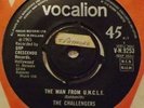 VERY Rare THE CHALLENGERS The MAN from U.N.C.L.E Orig THEME 1965 VOCALION 45 7