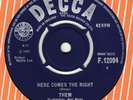 60s Pop Van Morrison THEM here comes the night 1965 UK 7