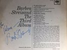 Barbra Streisand Signed Vinyl LP 3rd Album ‘60s + Tour Brochure 1994.