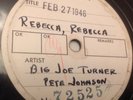 BIG JOE TURNER, PETE JOHNSON 78 RPM WHITE DECCA PROMO 72525 A 1946