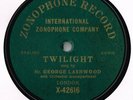 GEORGE LASHWOOD  SINGLE SIDED MUSIC HALL 78 - IN THE TWI TWI TWILIGHT - ZONOPHON