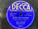 JUDY GARLAND SOMEWHERE OVER THE RAINBOW 78M RPM  DECCA RECORD VG+