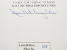 NAT KING COLE Cancer Foundation Memorial CAPITOL PRO 4303 SIGNED BY HIS WIFE