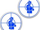 Set of 2 Public Enemy Blue Sniper Scope Slipmat Turntable 12