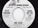 Crossover Soul 45 ALLEN TOUSSAINT Soul Sister REPRISE NM promo HEAR